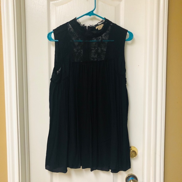 Black Sleeveless top with Lace detail - Picture 1 of 5